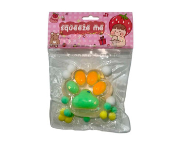 Лапка антистрес прозора жовтий з зеленим st-25