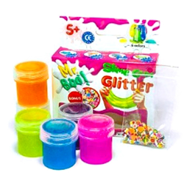 Лизун-антистрес ТМ Mr.Boo Міні набір гліттер 80043 Лизун-антистрес ТМ Mr.Boo Міні набір гліттер 80043