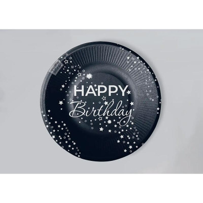 Паперові тарілки Твоя Забава "Happy Birthday зірочки" сині 18 см 10 штук 12450