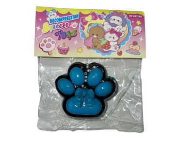 Лапки антистрес чорні Бантик Paw-3_Blue