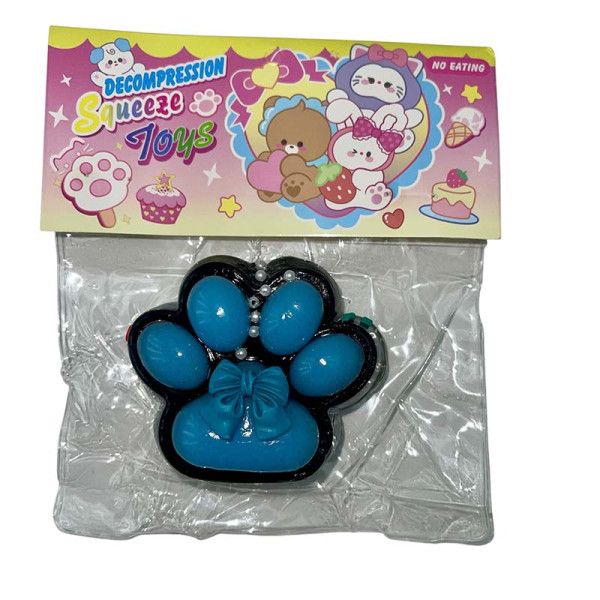 Лапки антистрес чорні Бантик Paw-3_Blue