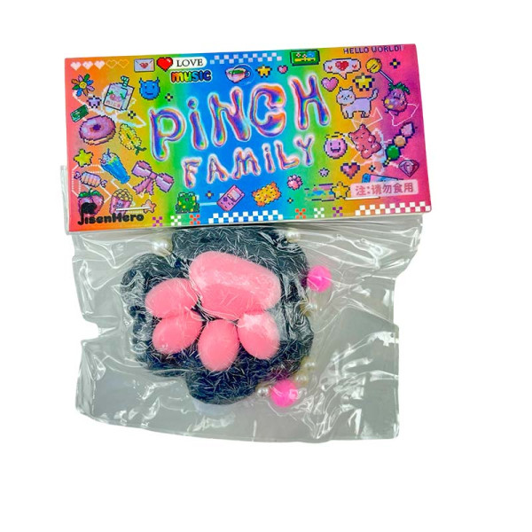 Лапки антистрес чорно-рожева st-67