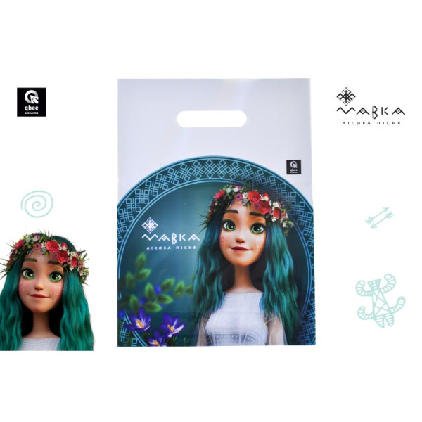 Подарунковий пакет qbee "Мавка" поліетиленовий M QB005-102 Подарунковий пакет qbee "Мавка" поліетиленовий M QB005-102