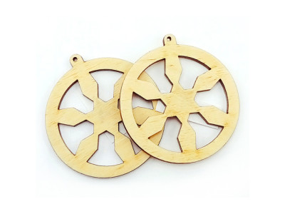 Дерев'яна іграшка на ялинку: Сніжинка НГ1917 Дерев'яна іграшка на ялинку: Сніжинка НГ1917