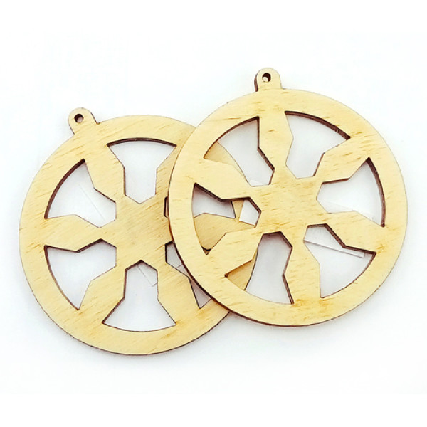 Дерев'яна іграшка на ялинку: Сніжинка НГ1917 Дерев'яна іграшка на ялинку: Сніжинка НГ1917