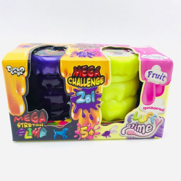 Вязка маса 2в1 "Mega Stretch Slime" та "Fluffy Slime" рос. FLS-03-01U