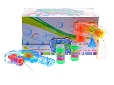 Пістолет з мильними бульбашками механічний зі світло в коробці 3F-3