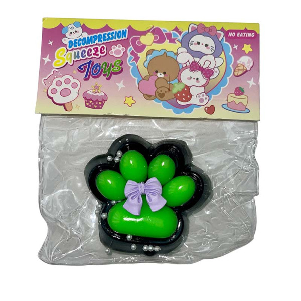 Лапки антистрес чорні Бантик Paw-3_Green Лапки антистрес чорні Бантик Paw-3_Green