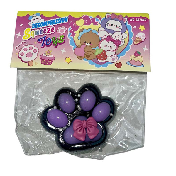 Лапки антистрес чорні Бантик Paw-3_Violet Лапки антистрес чорні Бантик Paw-3_Violet