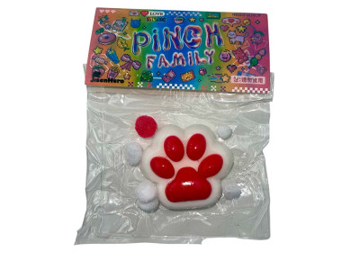 Лапка антистрес біла з червоним st-23 Лапка антистрес біла з червоним st-23