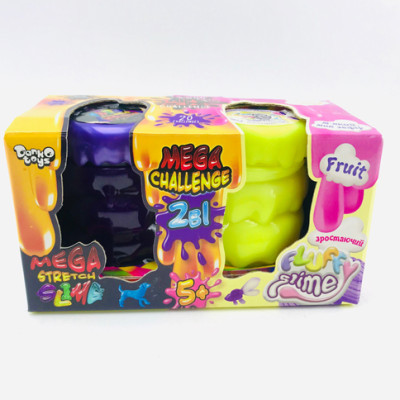 В'язка маса 2в1 "Mega Stretch Slime" та "Fluffy Slime" рос. FLS-03-01U