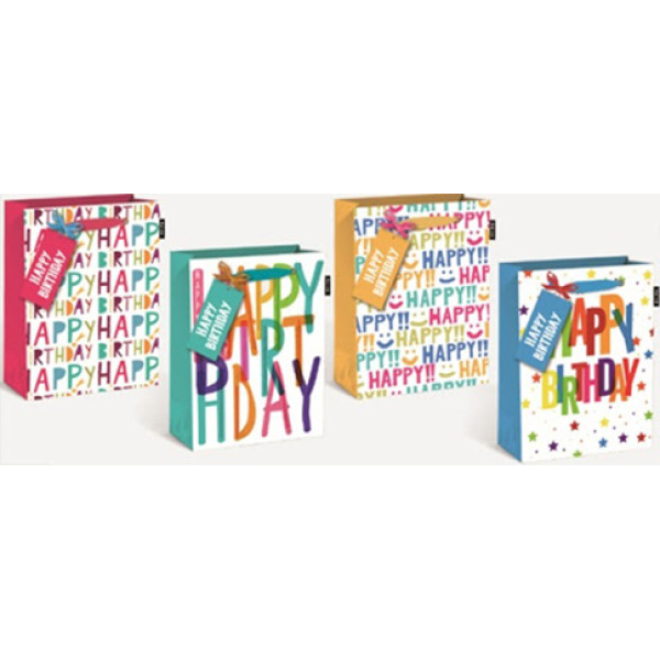Пакет із картону подарунковий "Happy birthday" 280717