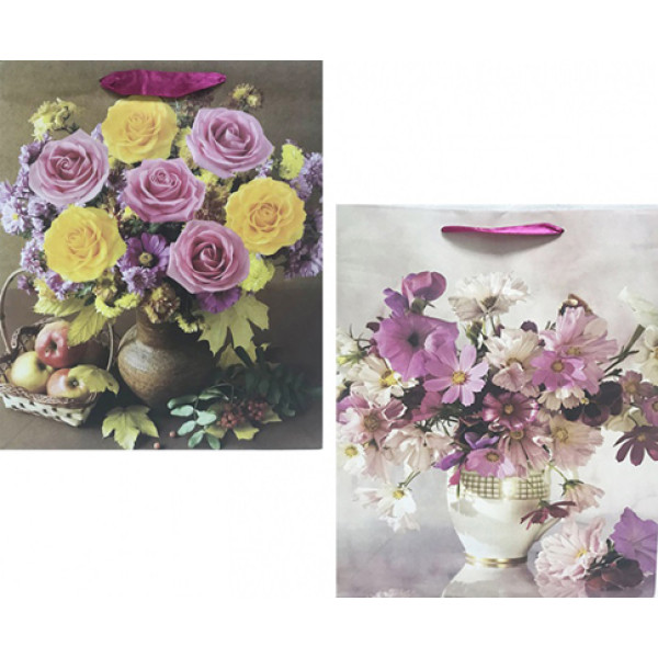 Подарунковий пакет ламінований матовий "Шикарний букет" 33х265х135 см 280812