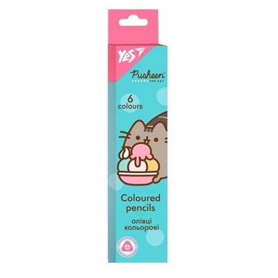 Олівці YES Pusheen the cat кольорові 6 шт. 290698