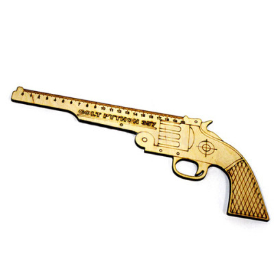 Лінійка-пістолет "Colt Python 357" 20 см дерев'яна RI26031801