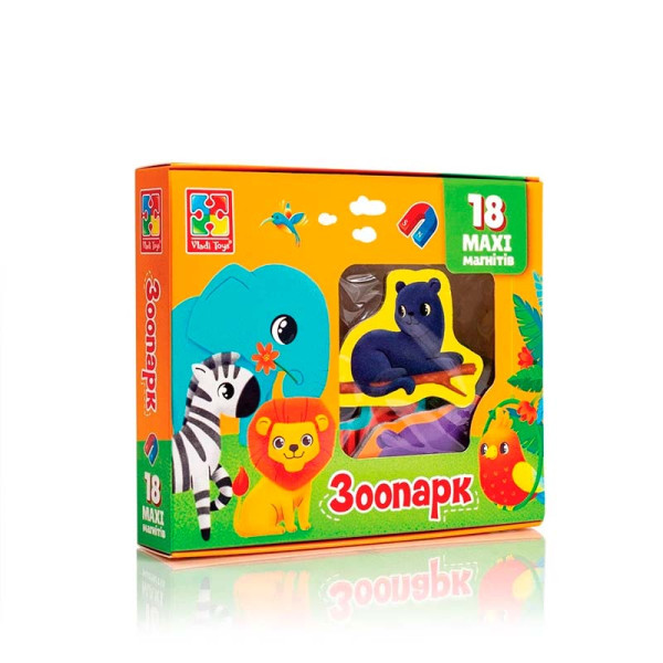 Набір магнітів Vladi Toys Зоопарк 18 тварин магнітів VT3106-25 Набір магнітів Vladi Toys Зоопарк 18 тварин магнітів VT3106-25