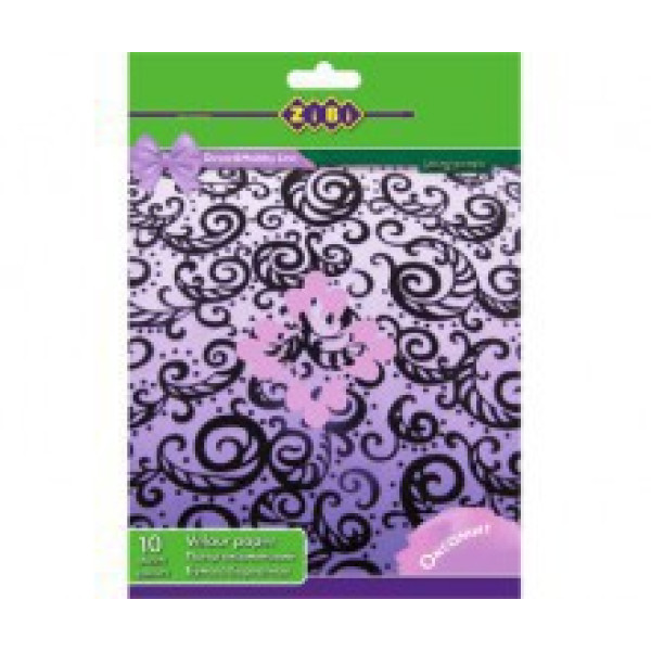 Папір Zibi оксамитовий А4 10 кольорів/10 аркушів ZB.1913