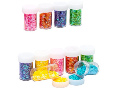 Набір блискіток-серця зірки (гліттера) 144г 6 кольорів 151