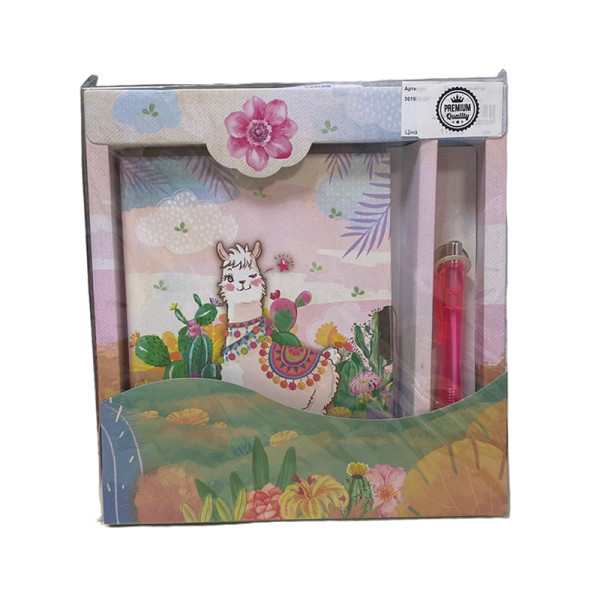 Блокнот дитячий на замочку в подар.коробочці з ручкою 195x210х20mm 70g 56 361902-BP