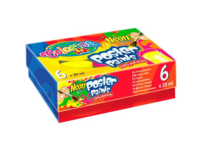 Фарби гуашеві 20мл 6неонових кольорів 19897PTR