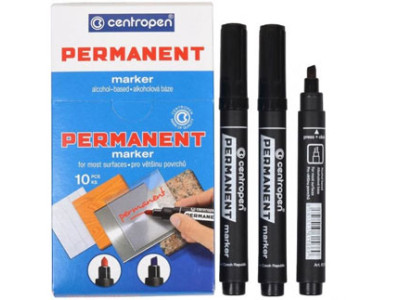 Маркер скошений чорний CENTROPEN 8576Ч