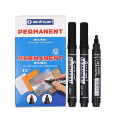 Маркер скошений чорний CENTROPEN 8576Ч