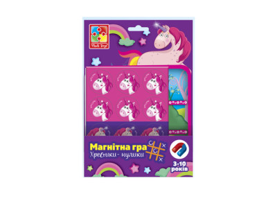 Магнітна гра "Єдиноріг. Хрестики нуліки" рус VT3703-08