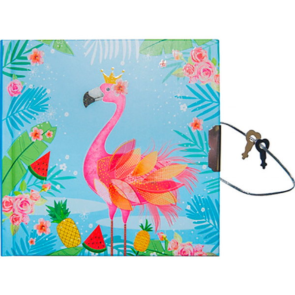 Блокнот дитячий на замочку 135x135mm 70g 56 л Фламінго блакитний 481804-U