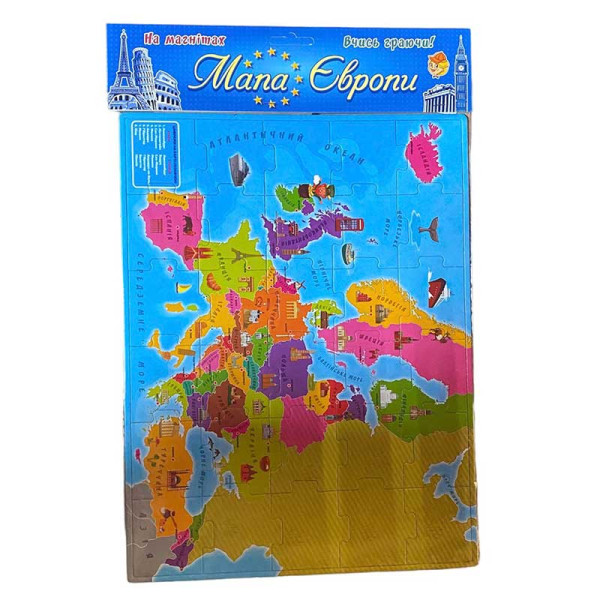 Ігри на магнітах Мапа Європи Ост.1298 Ігри на магнітах Мапа Європи Ост.1298