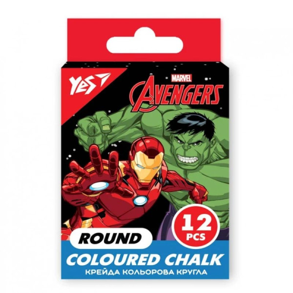 Крейда кольорова Marvel кругла 12 штуки 400475