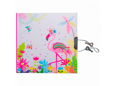 Блокнот дитячий на замочку 135x135mm 70g 56 л Фламінго рожевий 481853-U