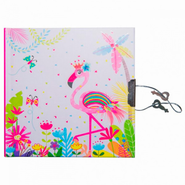 Блокнот дитячий на замочку 135x135mm 70g 56 л Фламінго рожевий 481853-U