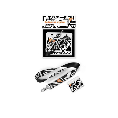 Бейдж YES Lanyard горизонтальний із стрічкою чорний 940242 Бейдж YES Lanyard горизонтальний із стрічкою чорний 940242