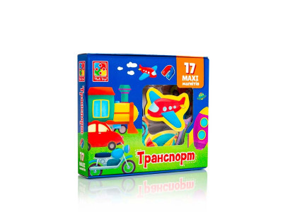 Набір магнітів Vladi Toys "Транспорт" 17 елементів VT3106-26 Набір магнітів Vladi Toys "Транспорт" 17 елементів VT3106-26