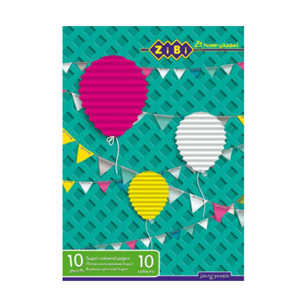 Папір ZiBi кольоровий А4 10 кольорів/10 аркушів ZB.1908