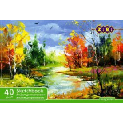 Альбом для малювання А4 40 аркушів 100 г/м2 клеєний блок ZB.1460