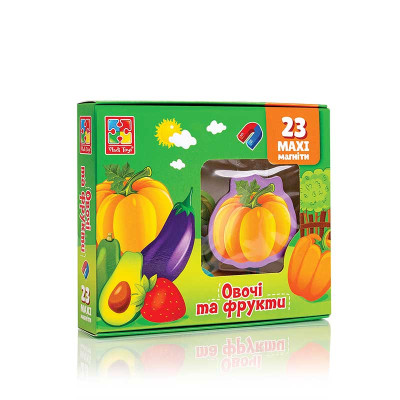 Набір магнітів "Овочі та фрукти" (укр) VT3106-28