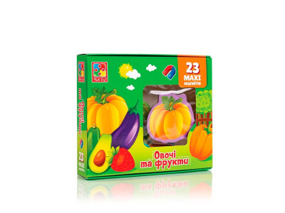 Набір магнітів Vladi Toys "Овочі та фрукти" 23 елементи VT3106-28