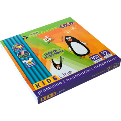 Пластилін 12 кольорів 300 г ZB.6211