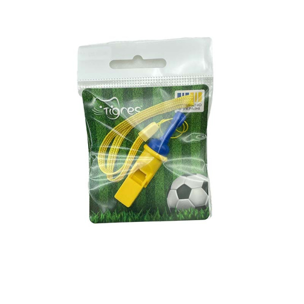 Свисток Tigres спортивний з ремінцем 39942_Yellow-Blue Свисток Tigres спортивний з ремінцем 39942_Yellow-Blue