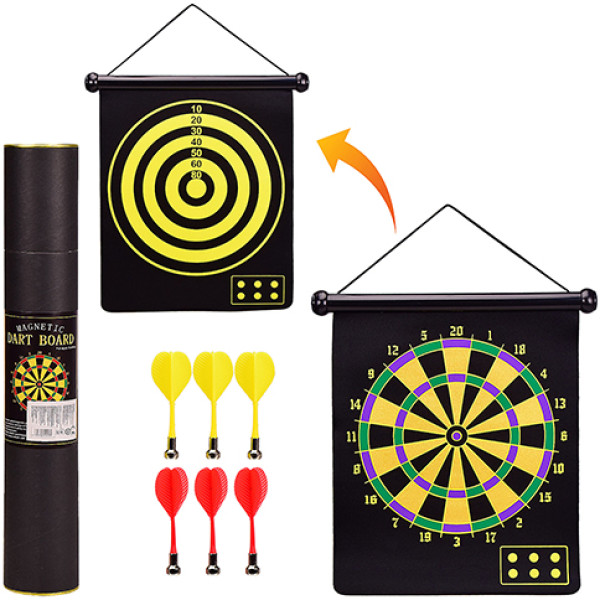 Дартс магнітної тканинний з 6 дротиками в тубусі BL-1018A