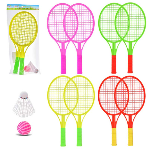 Набір ракеток 2 ракетки з м'ячиком і воланчиком 34 см CL2481 Набір ракеток 2 ракетки з м'ячиком і воланчиком 34 см CL2481