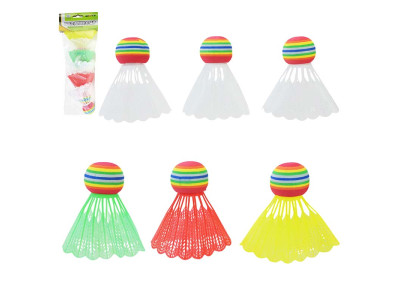 Набiр воланчикiв для бадминтону 3 білих 3 кольорових 6 штук в комплекті BD20597 Набiр воланчикiв для бадминтону 3 білих 3 кольорових 6 штук в комплекті BD20597