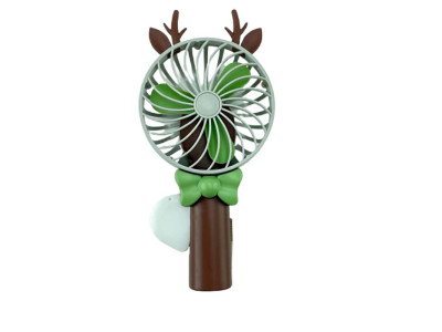 Ручний механічний вентилятор 21 см KD096_Brown Ручний механічний вентилятор 21 см KD096_Brown