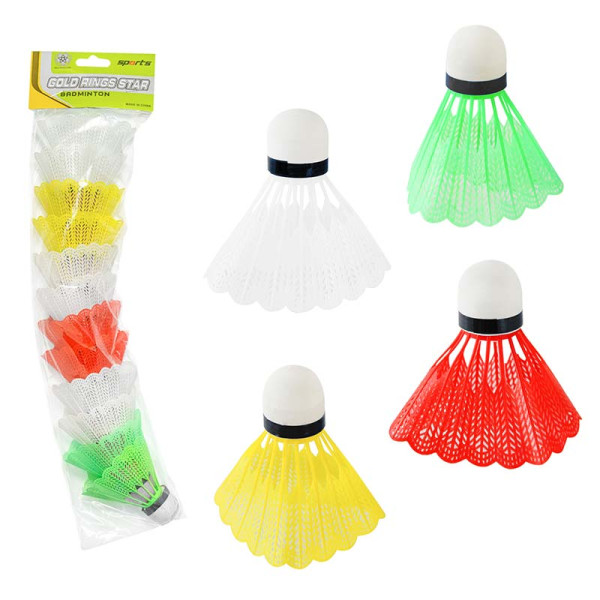 Набiр воланчикiв для бадминтону 6 білих 6 кольорових 12 штук в комплекті BD24191 Набiр воланчикiв для бадминтону 6 білих 6 кольорових 12 штук в комплекті BD24191