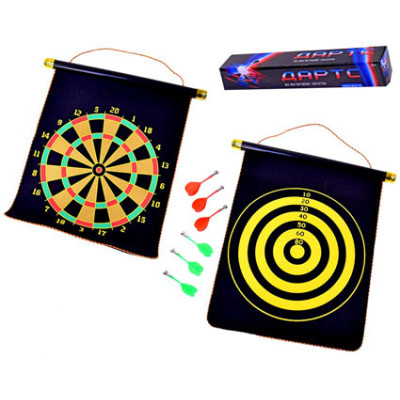Дартс магнітний тканинний із дротиками в коробці 1522