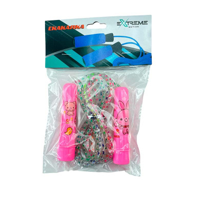 Скакалка 56*15 см колеса PU зі світлом R41436_Pink Скакалка 56*15 см колеса PU зі світлом R41436_Pink