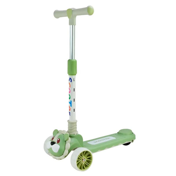 Самокат дитячий 3 колеса PU зі світлом і звуком SC2620_Green