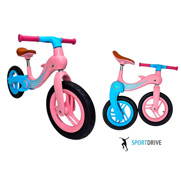Біговел "Дельфін" складна рама 12 дюймів Рожевий Dolphin_Pink
