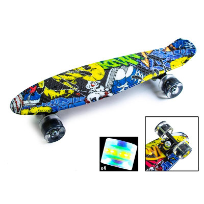 Пенні-борд 22 Print Тузи Чер підсвітка коліс PR65